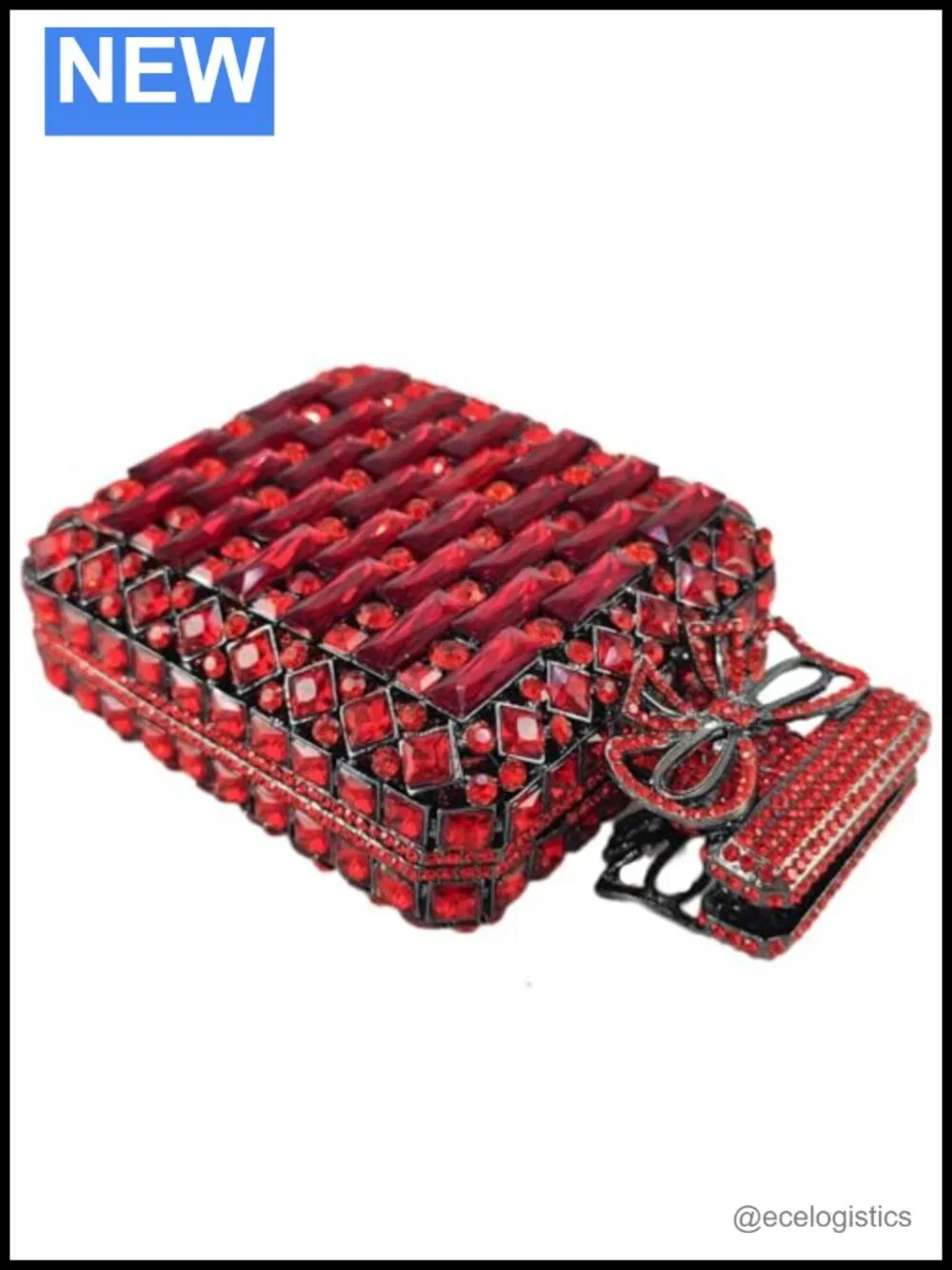 Perfume Bottle Crystal Clutch Purse Rhinestone Bridal Evening Handbag